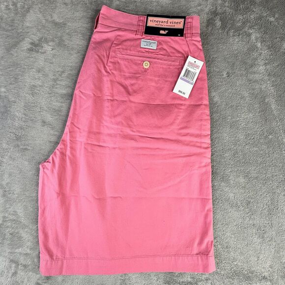 Vineyard Vines Shorts Mens 38 Nautical Twill Club Sun Burn Pink Chino Golf Prep - Picture 12 of 13